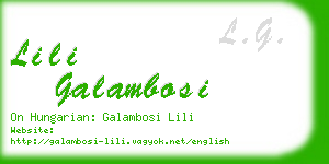 lili galambosi business card